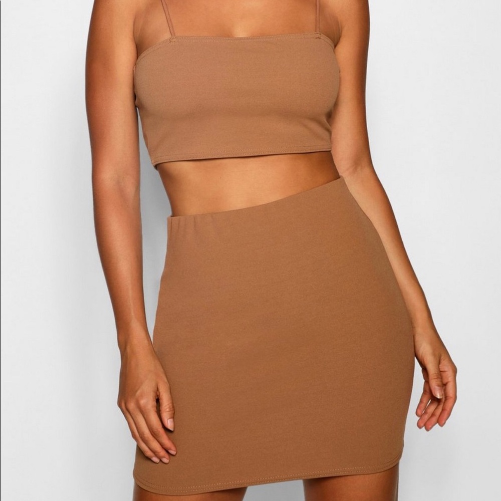 Boohoo Two Piece Bodycon Skirt Coord Set